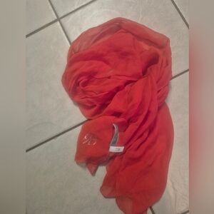 Renato Balestra 100% Silk Red Sheer Scraf 67x18